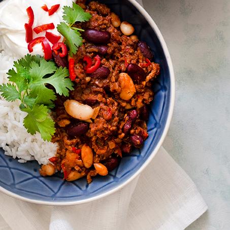 Chili con carne med kaffe til inspiration