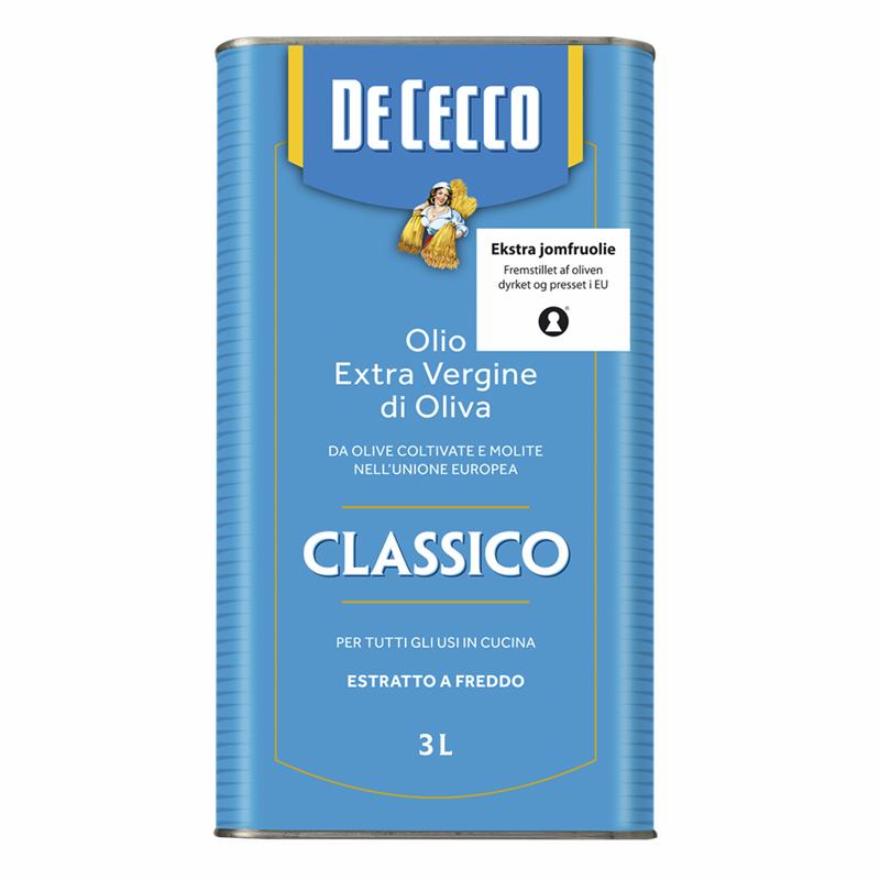 De Cecco Extra Jomfru Olivenolie 4 x 3 liter