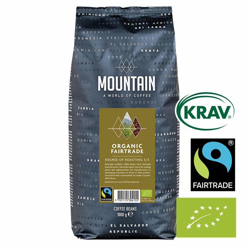 Mountain Økologisk Fairtrade Dark Roast KRAV Hele Bønner